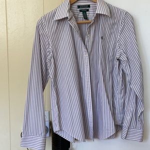 Lauren Ralph Lauren woman’s M pin stripped button down shirt NWOT